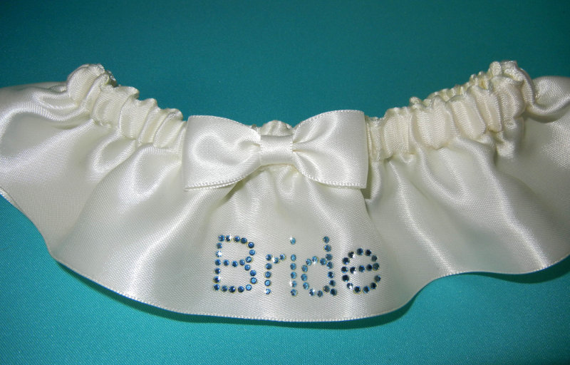 Satin Garter with Crystal 